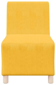 Poltrona sem braços 55 cm tecido corduroy amarelo-claro
