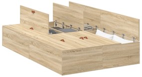 Estrado de Cama Storage vidaXL Carvalho Sonoma 120x190 cm