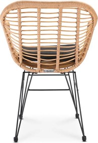 Conjunto 2 Cadeiras de Jardim de vime Polyrattan Bali natural