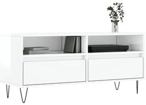 Móvel p/ TV 100x34,5x44,5 cm derivados madeira branco brilhante