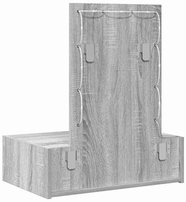 Mesa de Maquilhagem Suspensa com Luzes LED Cinza Sonoma