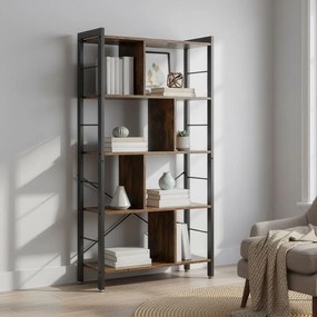 Estante de 5 níveis sala, escritório 30 x 74 x 154,5 cm (P x L x A) castanho-preto