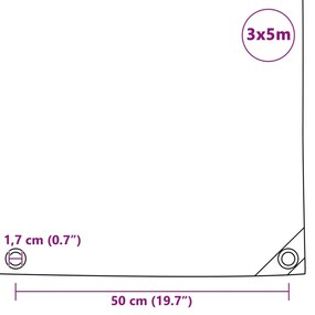 Lona 650 g/m² 3x5 m branco