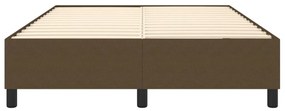 Estrutura de cama sem colchão 140x200 cm tecido castanho-escuro