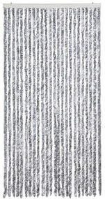 Cortina anti-insetos 100x230 cm chenille branco e cinzento