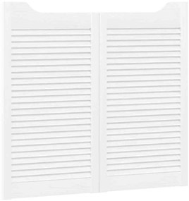 Portas de batente design de persiana 2-Par 90x100 cm branco