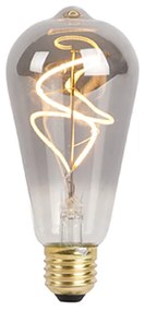 Lâmpada filamento espiral LED regulável E27 ST64 fumaça 100lm 2100K