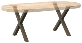 Pés para mesa de centro em formato de X, 2 peças, aço natural, 50x(42-