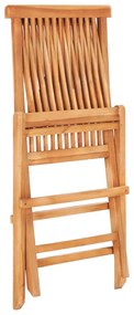 3 pcs conjunto bistrô dobrável madeira de teca maciça