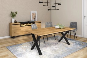 Mesa de sala de jantar | 10 pessoas | 200 | Robusto e estável graças à sua estrutura e pernas sólidas | Ideal para reuniões familiares | Oak | Estilo