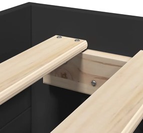 Estrutura de cama 90x190 cm derivados de madeira preto