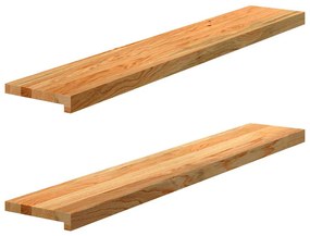 vidaXL Soleiras da janela 2 pcs 120x20x2 cm carvalho castanho-claro