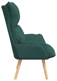 Poltrona Relaxante vidaXL Verde Escuro em Tecido