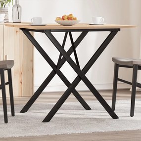 vidaXL Mesa de jantar estrutura em X 80x80x75 cm pinho e aço