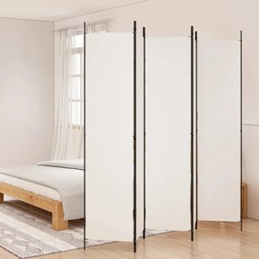 350202 vidaXL Divisória/biombo com 5 painéis 250x220 cm tecido branco