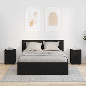 vidaXL Mesas de cabeceira com gaveta 2 pcs Preto 30,5 x 30 x 43 cm