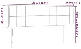 Cabeceira de cama c/ abas tecido 147x16x78/88cm castanho-escuro