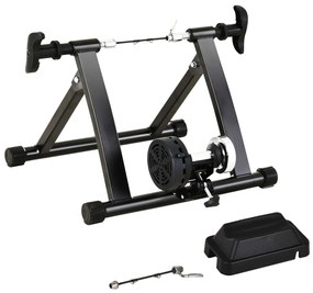 HOMCOM Rolo Bicicleta 5 Níveis Resistência Aço Estrutura Robusta 54,5x47,2x39,1 cm Preto Ideal Treinos em Casa