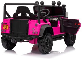 Jipe elétrico para crianças Land Rover Defender 110 SVX 12V, 4X4, luzes LED, bateria de lítio, licença ORIGINAL Rosa