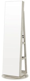 Armário de joias com espelho de corpo inteiro | SONGMICS | 55 x 55 x 162 cm | branco | JJC007W01.
