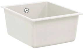 vidaXL Pia Branco 370 x 460 mm 80% Quartzo e 20% Resina