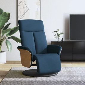 vidaXL Cadeira reclinável c/ apoio de pés tecido azul