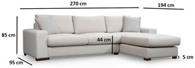 Sofá de Canto Loop – Branco – 270 x 194 cm
