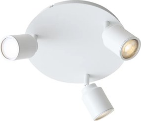 Foco de casa de banho moderno branco 3-luzes IP44 - Ducha