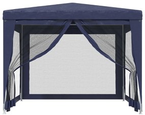 Tenda para festas c/ 4 paredes laterais em rede 3x3 m PEAD azul