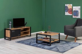Conjunto de Mobiliário de Sala Cosmo – Pinho Atlântico Preto – TV: 130