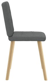 Cadeiras de jantar 6 pcs tecido cinzento-escuro