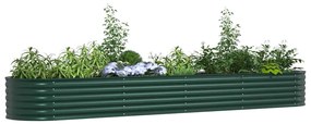 Cama Elevada de Jardim Verde vidaXL 400x80x44 cm em Aço Galvanizado