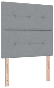 Cama Box Spring com Colchão Cinza Claro 90x200 cm Tecido