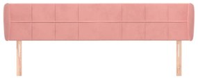 Cabeceira de cama c/ abas veludo 183x23x78/88 cm rosa