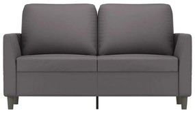 Sofá de 2 lugares 120 cm couro artificial cinza