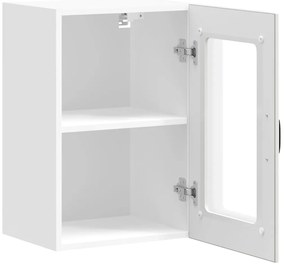 Armário de parede de cozinha porta vidro Lucca branco