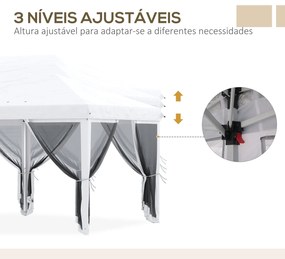 Tenda Dobrável 585x295x270 cm Tenda de Jardim com 6 Mosquiteiros Bolsa