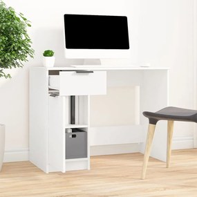 vidaXL Secretária 100x50x75 cm derivados de madeira branco