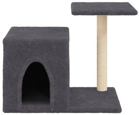 Árvore gatos c/ postes arranhadores sisal 50,5 cm cinza-escuro