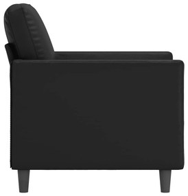Poltrona couro artificial 60 cm preto