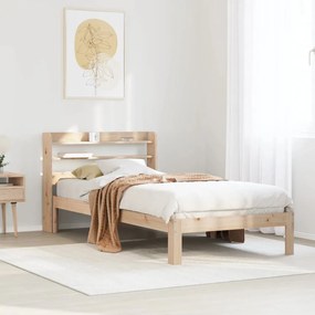 vidaXL Estrutura de cama com cabeceira 100x200cm pinho maciço