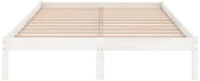 Estrutura de cama king 150x200 cm madeira maciça branco