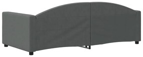 Sofá-cama 90x190 cm tecido cinzento-escuro