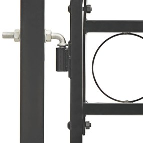 Portão para cerca com topo arqueado 100x125 cm aço preto