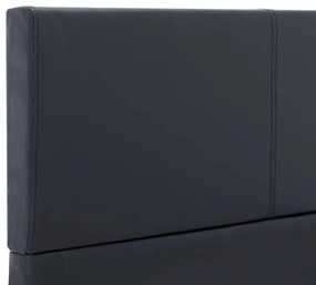 Estrutura de cama 100x200 cm couro artificial preto