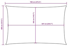 Para-sol estilo vela tecido oxford retangular 4x7 m preto