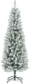 Árvore de Natal Artificial Coberta de Neve 180 cm com 479 Ramos e Suporte de Metal Árvore Natalícia para Sala Interior Verde