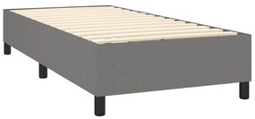 Cama box spring c/ colchão e LED 80x200 cm tecido cinza-escuro