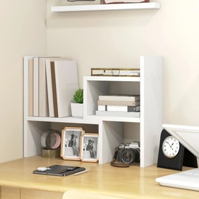 Estante de secretária modular, organizador de secretária multifuncional, 2 peças, MDF, branco
