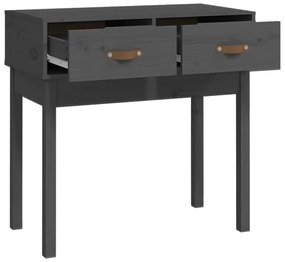 Mesa consola 76,5x40x75 cm madeira de pinho maciça cinzento